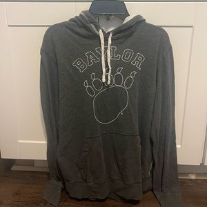 Grey and white Baylor hoodie